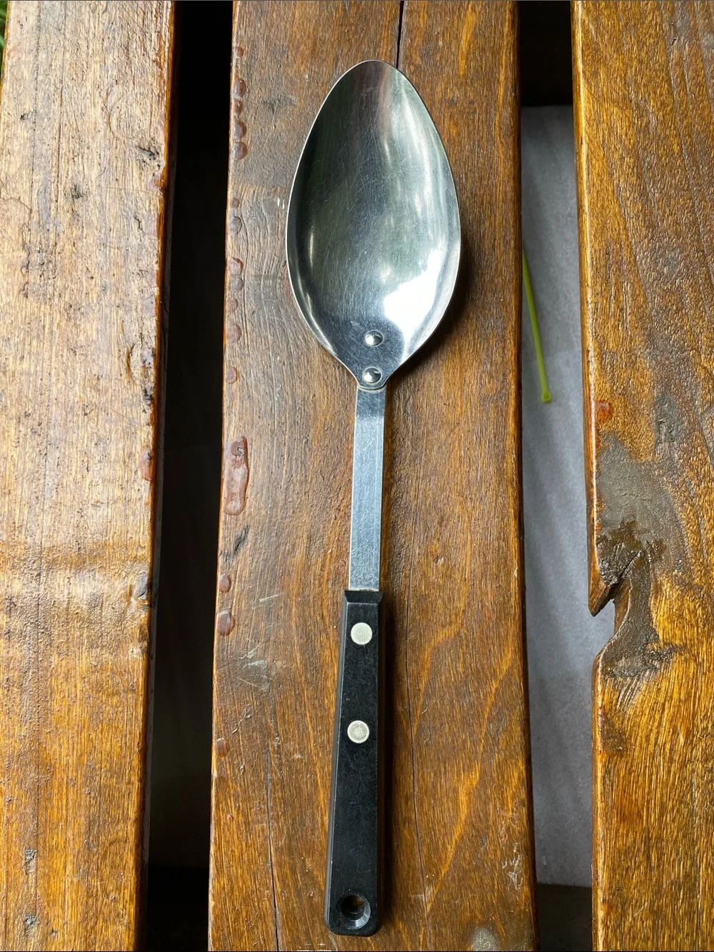 Vintage EKCO Forge Stainless Steel Serving Spoon 12